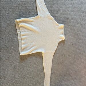 WILFRED | Ivory Cashmere Sweater | Extended Ribbed Cuffs & trim.